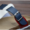 2019 summer wholesale cheap plus size cork flip flops pure color patchwork leather flat cork buckle flip flops slippers